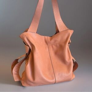 Vince Camuto Cyra Vintage Rose Pink Leather Suede Shoulder Tote Handbag slouch